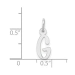 Load image into Gallery viewer, 14K White Gold Small Slanted Block Initial Letter G Charm Pendant
