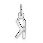 Load image into Gallery viewer, 14K White Gold Small Slanted Block Initial Letter K Charm Pendant