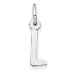 Load image into Gallery viewer, 14K White Gold Small Slanted Block Initial Letter L Charm Pendant