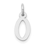 Load image into Gallery viewer, 14K White Gold Small Slanted Block Initial Letter O Charm Pendant