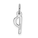 Load image into Gallery viewer, 14K White Gold Small Slanted Block Initial Letter P Charm Pendant