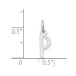 Load image into Gallery viewer, 14K White Gold Small Slanted Block Initial Letter P Charm Pendant
