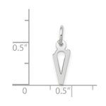 Load image into Gallery viewer, 14K White Gold Small Slanted Block Initial Letter V Charm Pendant