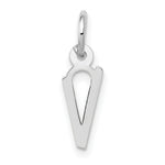 Load image into Gallery viewer, 14K White Gold Small Slanted Block Initial Letter V Charm Pendant
