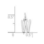 Load image into Gallery viewer, 14K White Gold Small Slanted Block Initial Letter W Charm Pendant
