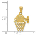 Load image into Gallery viewer, 14K Yellow Gold Basketball in the Net Pendant