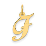 Load image into Gallery viewer, 14K Yellow Gold Small Fancy Script Initial Letter F Charm