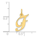 Load image into Gallery viewer, 14K Yellow Gold Small Fancy Script Initial Letter F Charm