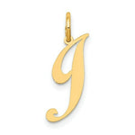 Load image into Gallery viewer, 14K Yellow Gold Small Fancy Script Initial Letter J Charm