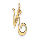 Load image into Gallery viewer, 14K Yellow Gold Small Fancy Script Initial Letter N Charm