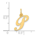 Load image into Gallery viewer, 14K Yellow Gold Small Fancy Script Initial Letter P Charm