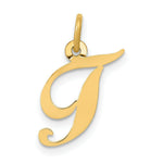 Load image into Gallery viewer, 14K Yellow Gold Small Fancy Script Initial Letter T Charm