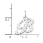 Load image into Gallery viewer, 14K White Gold Small Fancy Script Initial Letter B Charm Pendant