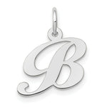 Load image into Gallery viewer, 14K White Gold Small Fancy Script Initial Letter B Charm Pendant