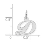 Load image into Gallery viewer, 14K White Gold Small Fancy Script Initial Letter D Charm Pendant