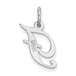 Load image into Gallery viewer, 14K White Gold Small Fancy Script Initial Letter F Charm Pendant