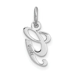 Load image into Gallery viewer, 14K White Gold Small Fancy Script Initial Letter G Charm Pendant