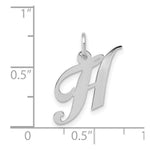 Load image into Gallery viewer, 14K White Gold Small Fancy Script Initial Letter H Charm Pendant