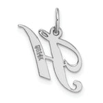 Load image into Gallery viewer, 14K White Gold Small Fancy Script Initial Letter H Charm Pendant