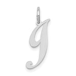 Load image into Gallery viewer, 14K White Gold Small Fancy Script Initial Letter J Charm Pendant