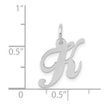 Load image into Gallery viewer, 14K White Gold Small Fancy Script Initial Letter K Charm Pendant