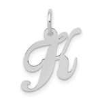 Load image into Gallery viewer, 14K White Gold Small Fancy Script Initial Letter K Charm Pendant