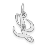 Load image into Gallery viewer, 14K White Gold Small Fancy Script Initial Letter L Charm Pendant