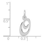 Load image into Gallery viewer, 14K White Gold Small Fancy Script Initial Letter O Charm Pendant