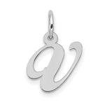 Load image into Gallery viewer, 14K White Gold Small Fancy Script Initial Letter V Charm Pendant