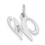 Load image into Gallery viewer, 14K White Gold Small Fancy Script Initial Letter W Charm Pendant
