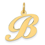 Load image into Gallery viewer, 14K Yellow Gold Medium Fancy Script Initial Letter B Charm Pendant