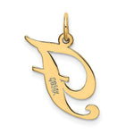 Load image into Gallery viewer, 14K Yellow Gold Medium Fancy Script Initial Letter F Charm Pendant