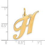 Load image into Gallery viewer, 14K Yellow Gold Medium Fancy Script Initial Letter H Charm Pendant