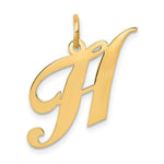 Load image into Gallery viewer, 14K Yellow Gold Medium Fancy Script Initial Letter H Charm Pendant