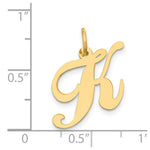 Load image into Gallery viewer, 14K Yellow Gold Medium Fancy Script Initial Letter K Charm Pendant