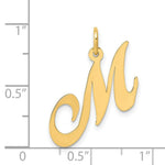 Load image into Gallery viewer, 14K Yellow Gold Medium Fancy Script Initial Letter M Charm Pendant