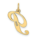 Load image into Gallery viewer, 14K Yellow Gold Medium Fancy Script Initial Letter P Charm Pendant