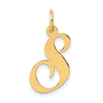 Load image into Gallery viewer, 14K Yellow Gold Medium Fancy Script Initial Letter S Charm Pendant