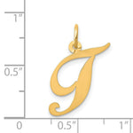 Load image into Gallery viewer, 14K Yellow Gold Medium Fancy Script Initial Letter T Charm Pendant