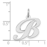 Load image into Gallery viewer, 14K White Gold Medium Fancy Script Initial Letter B Charm Pendant