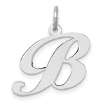 Load image into Gallery viewer, 14K White Gold Medium Fancy Script Initial Letter B Charm Pendant