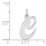 Load image into Gallery viewer, 14K White Gold Medium Fancy Script Initial Letter C Charm Pendant