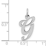 Load image into Gallery viewer, 14K White Gold Medium Fancy Script Initial Letter G Charm Pendant