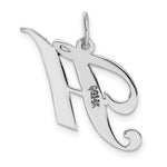 Load image into Gallery viewer, 14K White Gold Medium Fancy Script Initial Letter H Charm Pendant