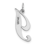 Load image into Gallery viewer, 14K White Gold Medium Fancy Script Initial Letter I Charm Pendant
