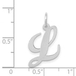 Load image into Gallery viewer, 14K White Gold Medium Fancy Script Initial Letter L Charm Pendant