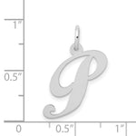 Load image into Gallery viewer, 14K White Gold Medium Fancy Script Initial Letter P Charm Pendant