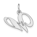 Load image into Gallery viewer, 14K White Gold Medium Fancy Script Initial Letter W Charm Pendant