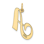 Load image into Gallery viewer, 14K Yellow Gold Large Fancy Script Initial Letter A Charm Pendant