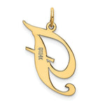 Load image into Gallery viewer, 14K Yellow Gold Large Fancy Script Initial Letter F Charm Pendant